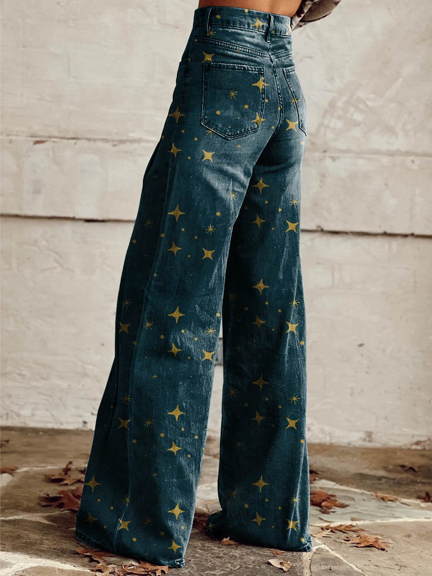 Janna | Flared pants with star print