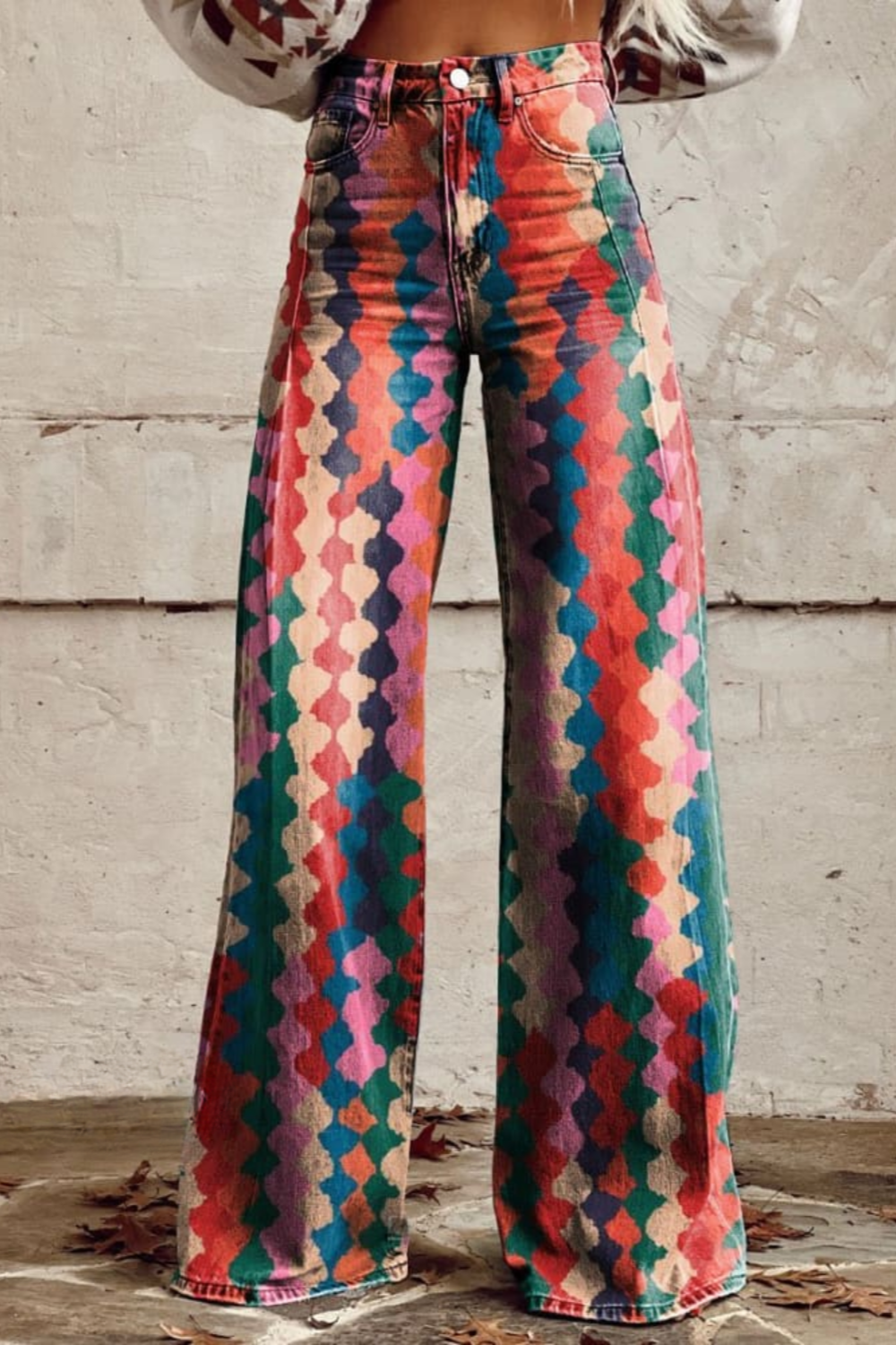 Stacey | Pants with bold geometric print