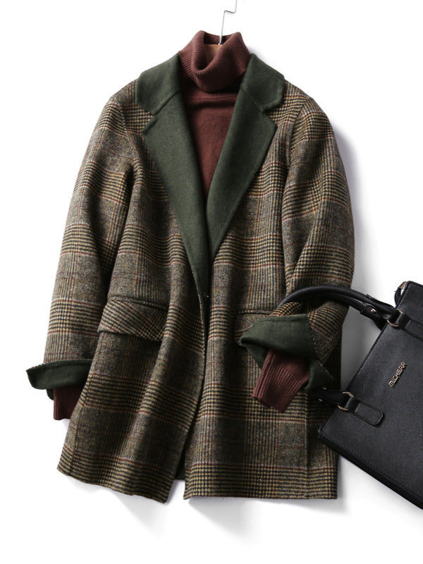 Ségolène | Classic Plaid Coat for Winter