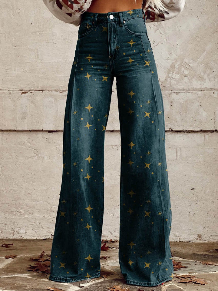 Janna | Flared pants with star print