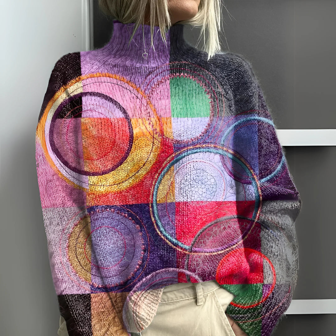 Jasmijn - Colorblock Knitted Turtleneck